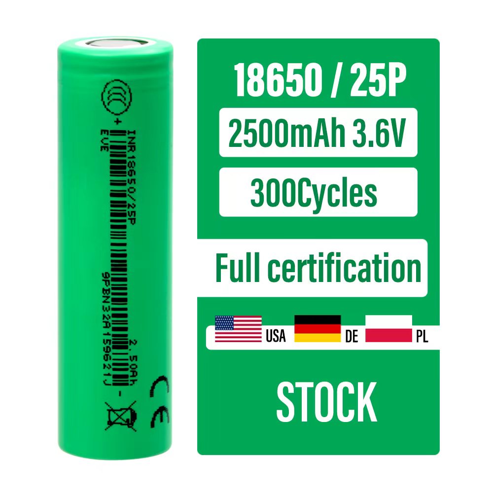 Original EVE 18650 Battery 2500mah 3.6V Li Ion Rechargeable Batteries for Flashlight Remote Control Toy