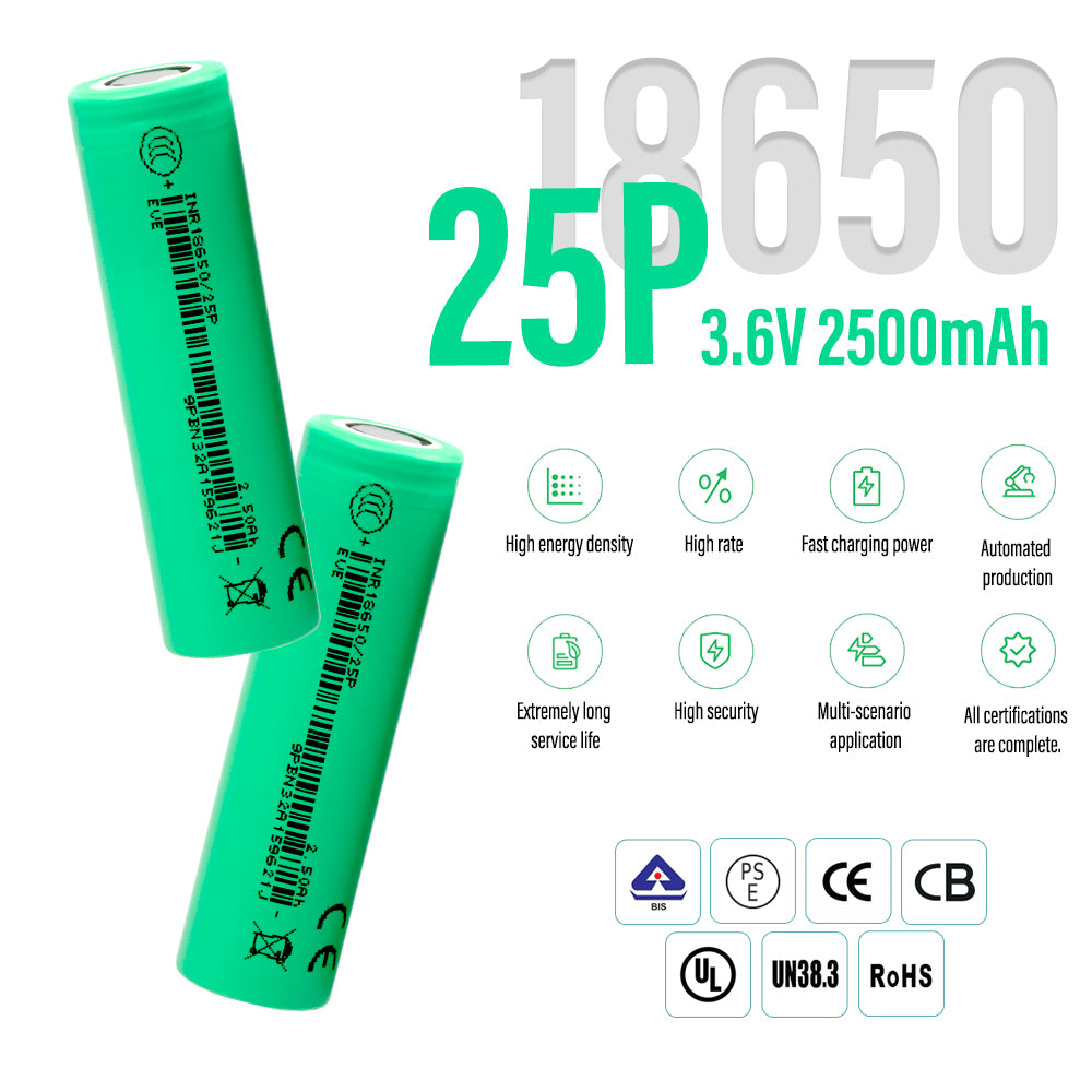 Original EVE 18650 Battery 2500mah 3.6V Li Ion Rechargeable Batteries for Flashlight Remote Control Toy