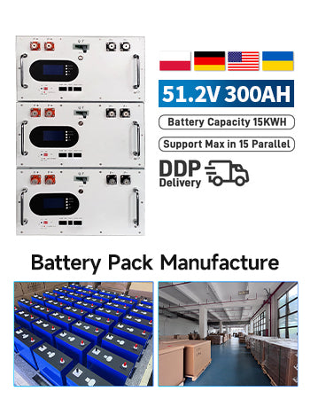 15 kwh solar energy battery 51.2 V 300 Ah, 10-year warranty, 8,000 cycles, AP surveillance, BMS protection