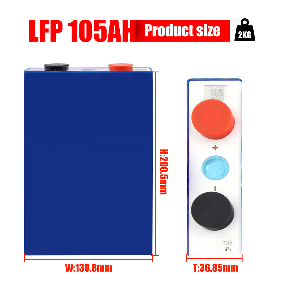 105Ah Lifepo4 Lfp 3.2v Cells Battery for Home Appliances Lithium Solar Battery 3.7V EV 105