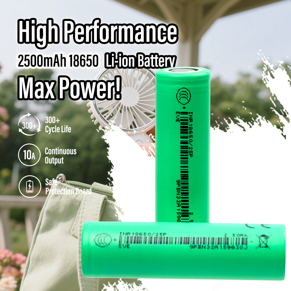 Original EVE 18650 Battery 2500mah 3.6V Li Ion Rechargeable Batteries for Flashlight Remote Control Toy
