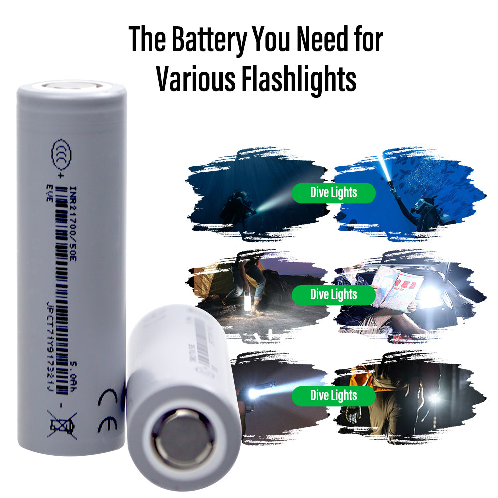 Customized Battery 21700 5000mah 5c Lithium Battery 5000mah Rechargeable 5000mah 21700 Battery