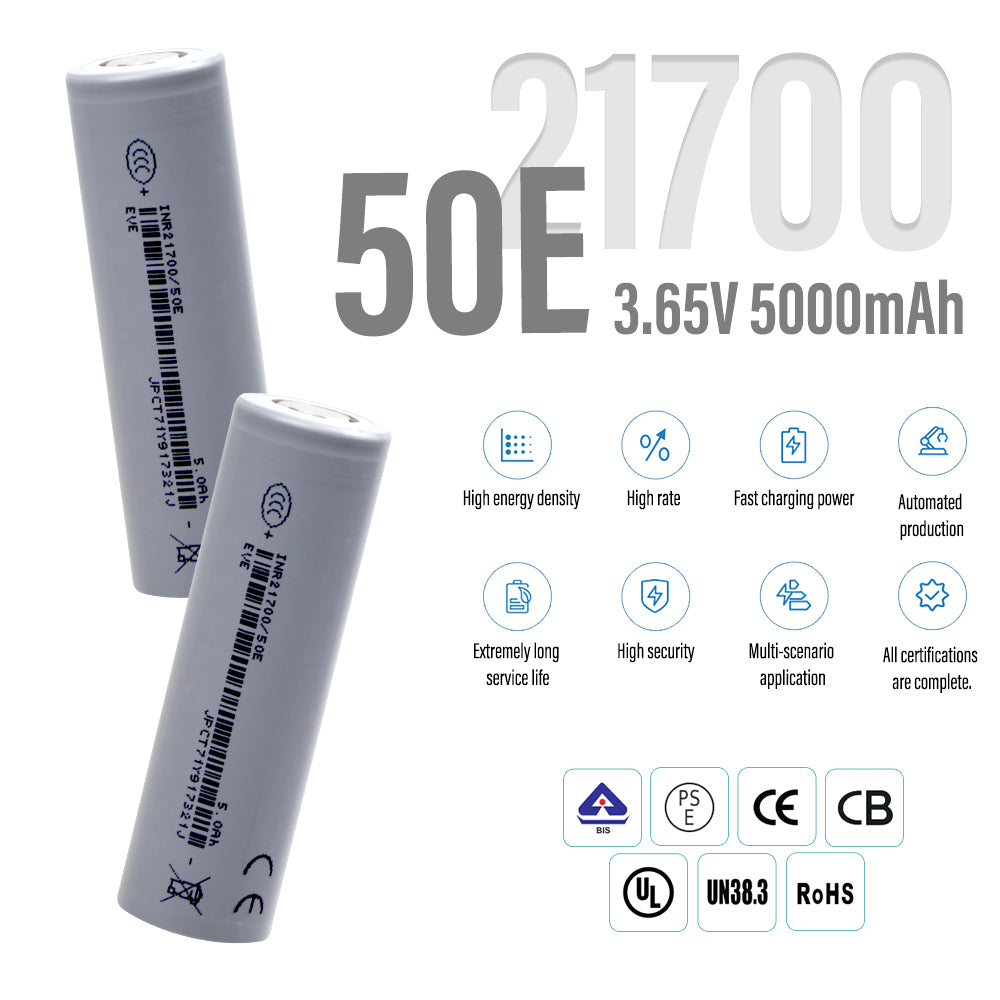 Customized Battery 21700 5000mah 5c Lithium Battery 5000mah Rechargeable 5000mah 21700 Battery