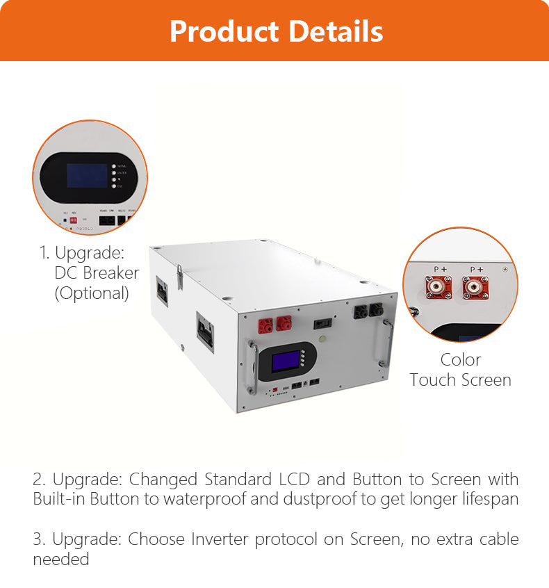 15 kwh solar energy battery 51.2 V 300 Ah, 10-year warranty, 8,000 cycles, AP surveillance, BMS protection